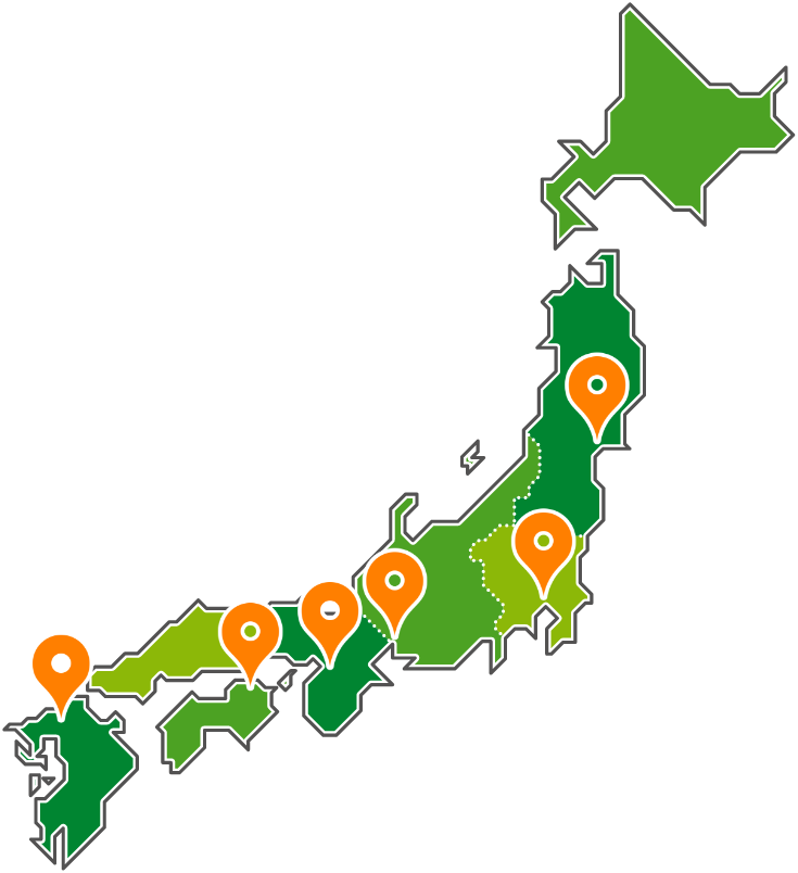 全国ネットワークの地図